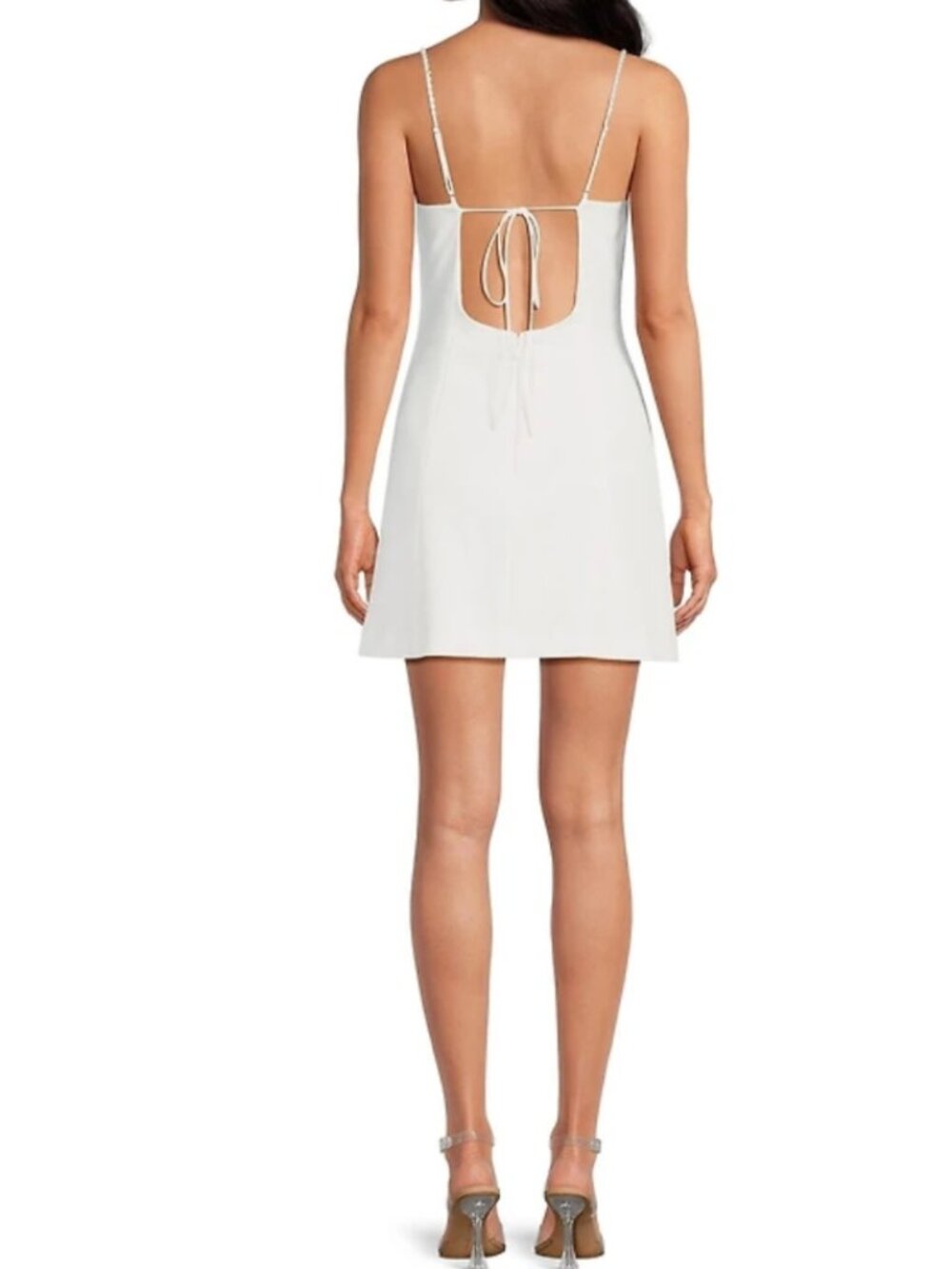 Gianni Bini Chloe A-Line Cut-Out Sequin Crepe Dress – White – Size 6 (NWT) - Picture 2 of 4